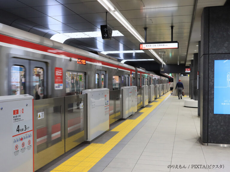 地下鉄の駅のホームのイメージ写真