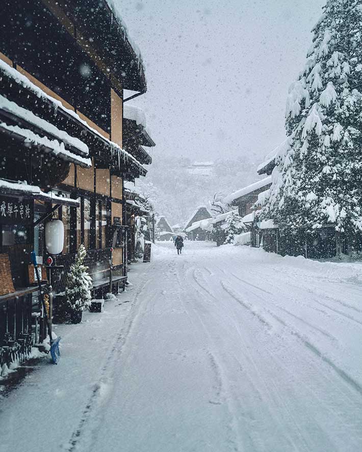 冬の白川郷の写真