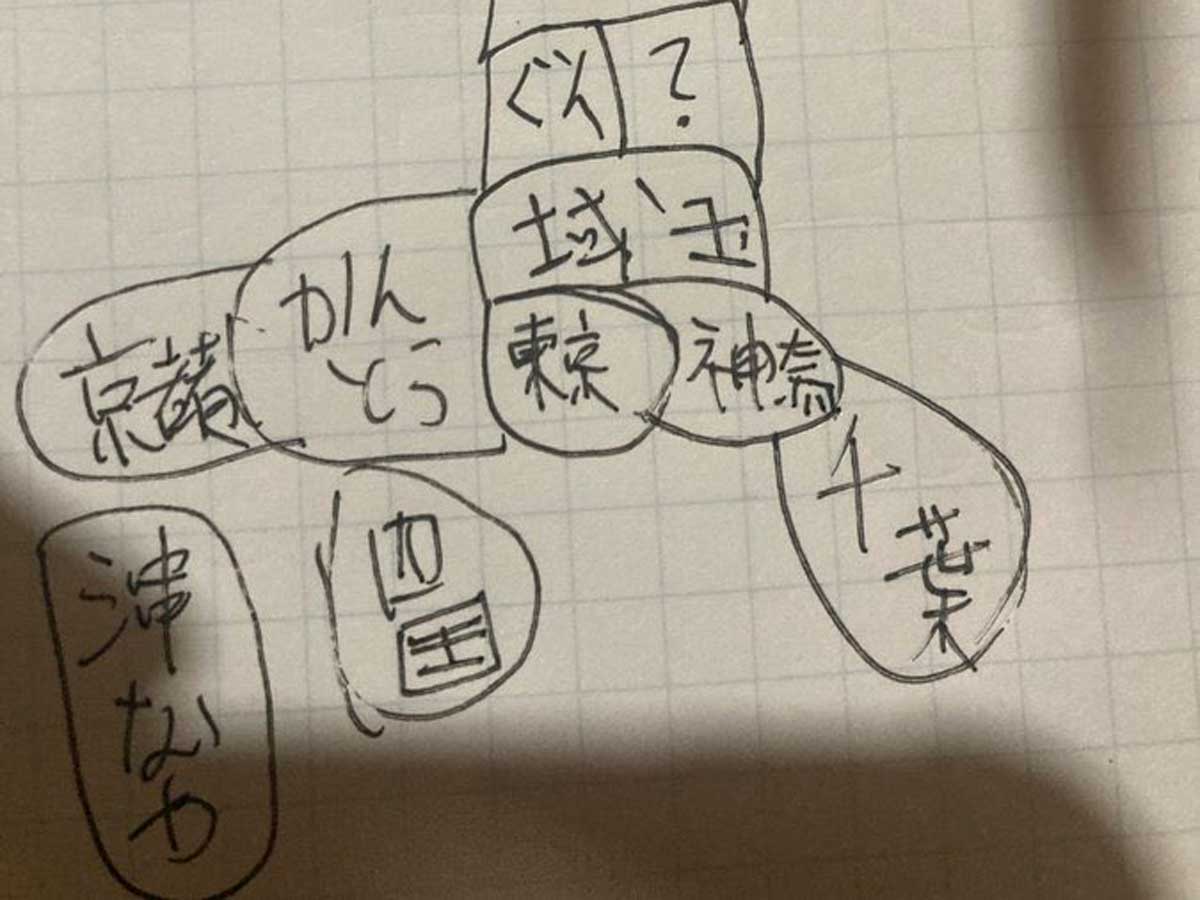 手描きの日本地図