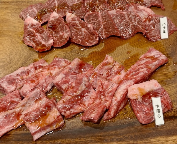 複数の肉が並んだプレート