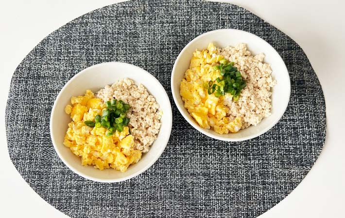 『レンジでかんたん！鶏そぼろ丼』の完成写真