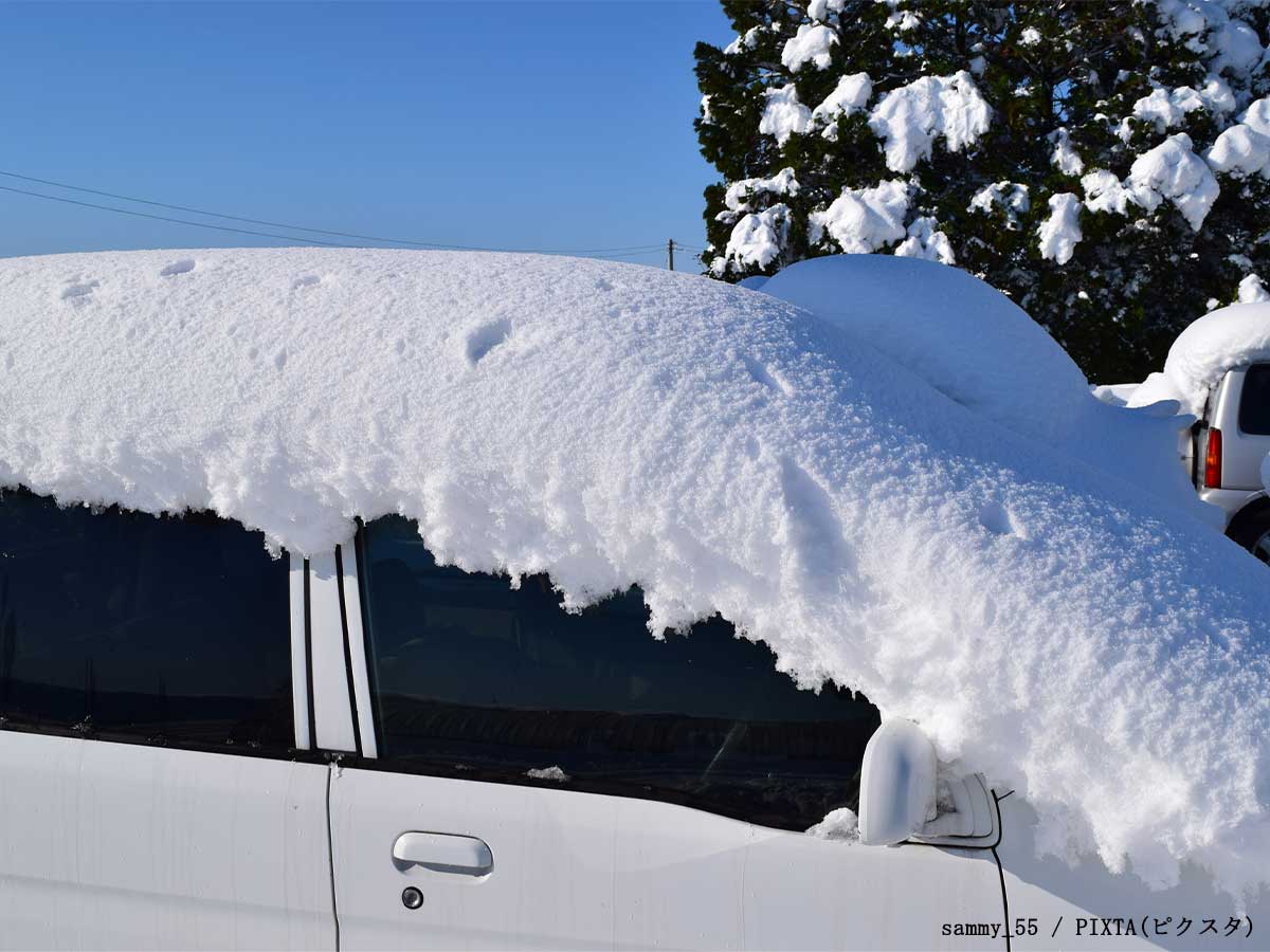 雪が積もった車