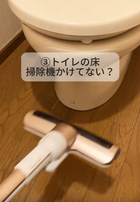 トイレを掃除している様子