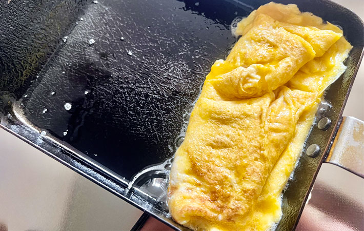 卵焼きのアレンジレシピを作る写真
