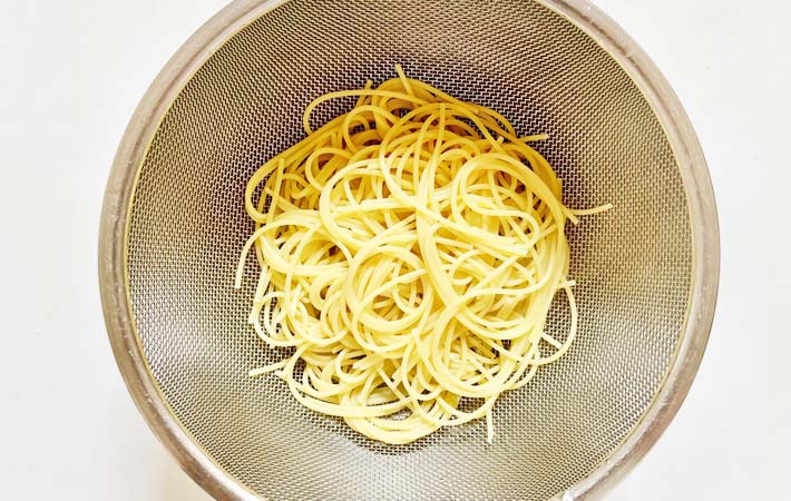 『明太クリームパスタ』を作る写真