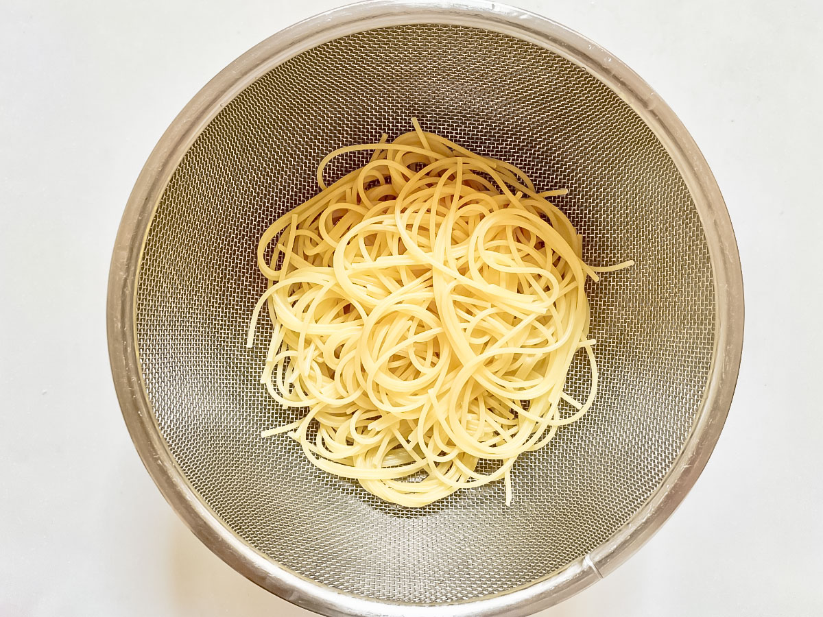 『明太クリームパスタ』を作る写真