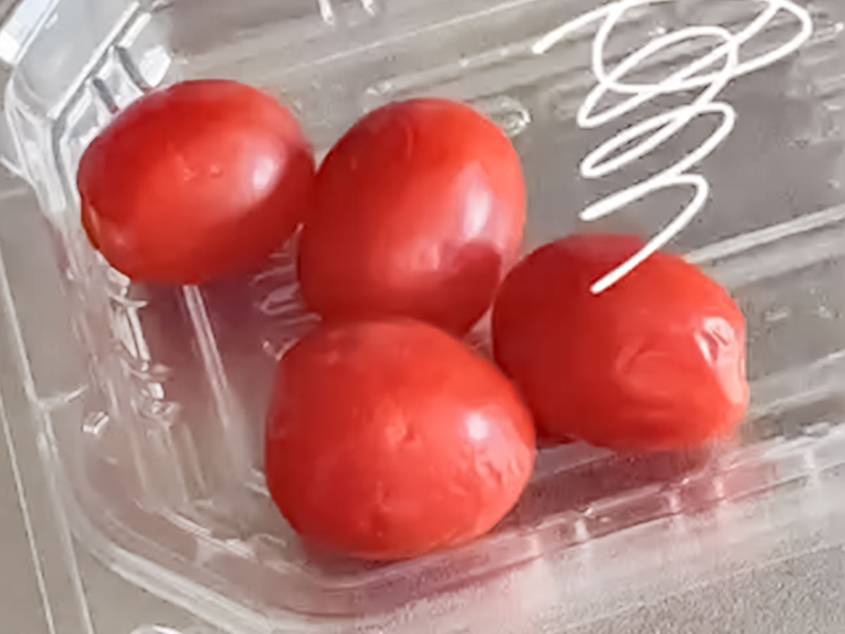 しわしわのトマトの写真