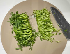 『豆苗のごま和え』を作る写真
