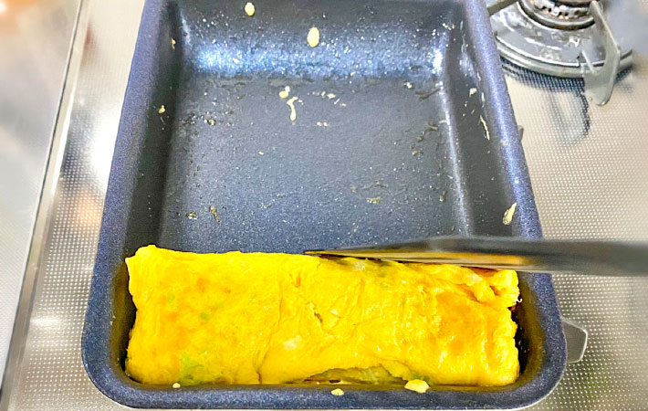 『お好み焼き風卵焼き』を作る写真