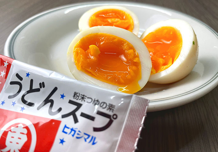 うどんスープを使ったゆで卵