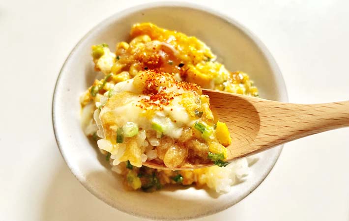 『揚げ玉入りふわとろ卵丼』の完成写真
