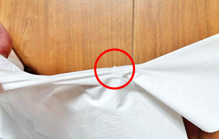 ビニール袋を開く方法の写真