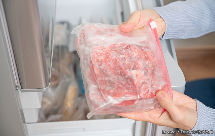 お肉を冷凍した写真