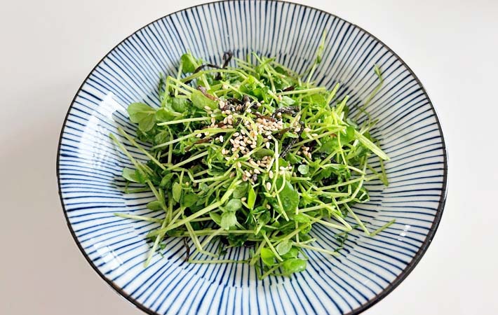 『豆苗の塩昆布和え』の完成写真