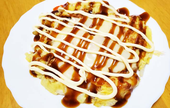 『ポテサラお好み焼き』の完成写真