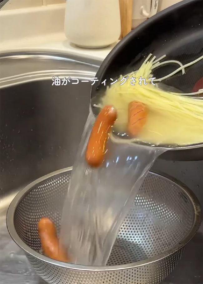 パスタとウインナー