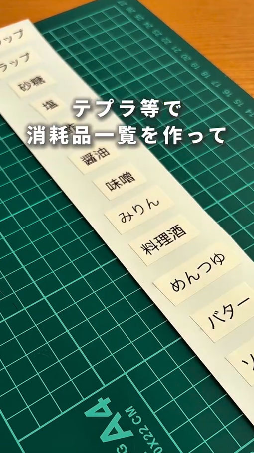 マグネットを使った買い忘れ対策の写真