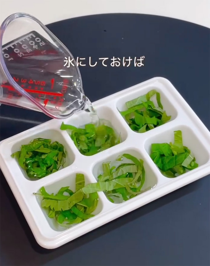 うりさん（uri_kurashi）が紹介した、大葉をしなしなにしない方法