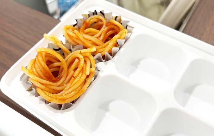 弁当のパスタが固まらない方法の写真