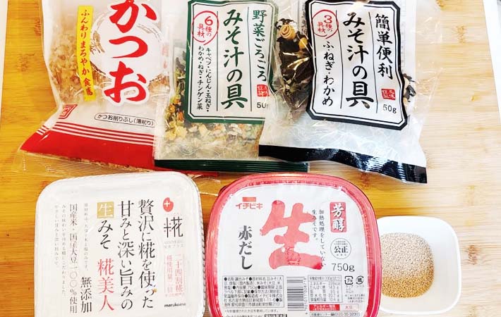 『インスタントみそ汁』の材料写真