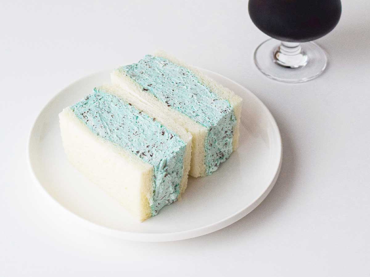 チョコミントクリームのサンドイッチ