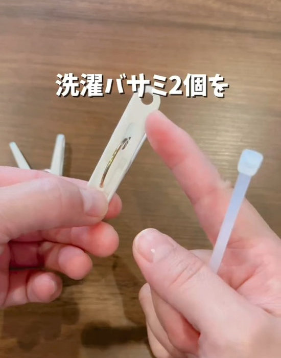 洗濯バサミを持つ人