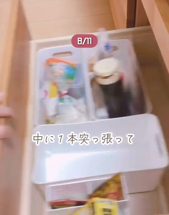 キッチン収納と突っ張り棒