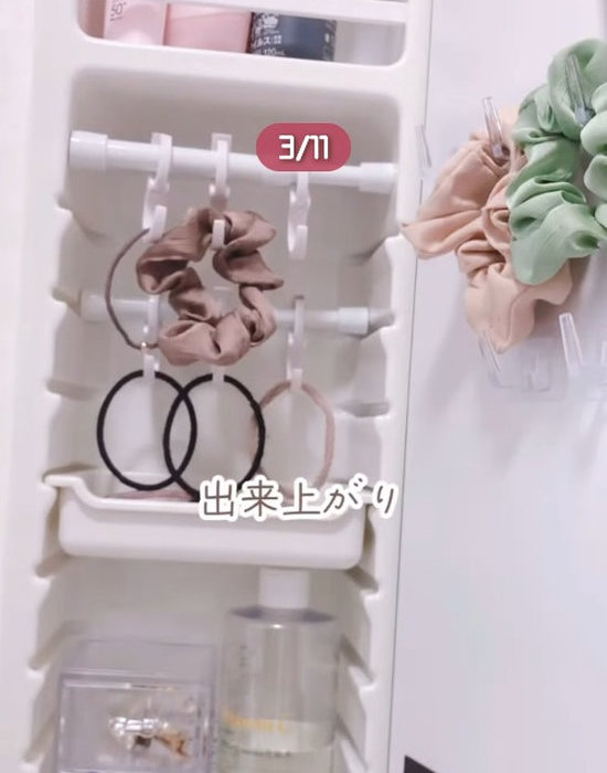 突っ張り棒を使った洗面所収納