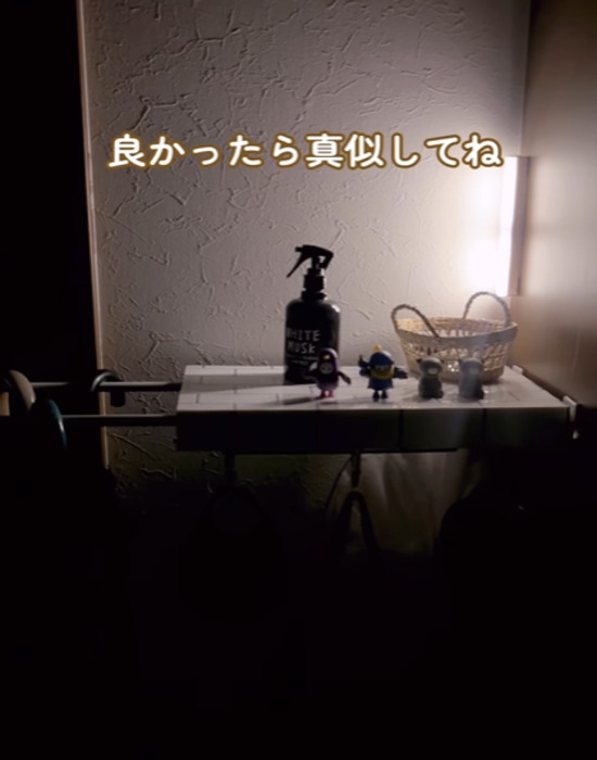 センサーライトが付いた状態の玄関