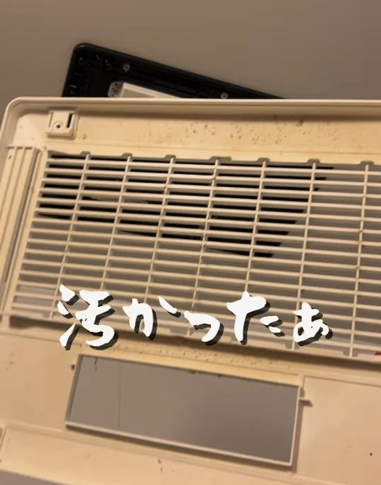 汚れた状態のお風呂の換気扇のカバー