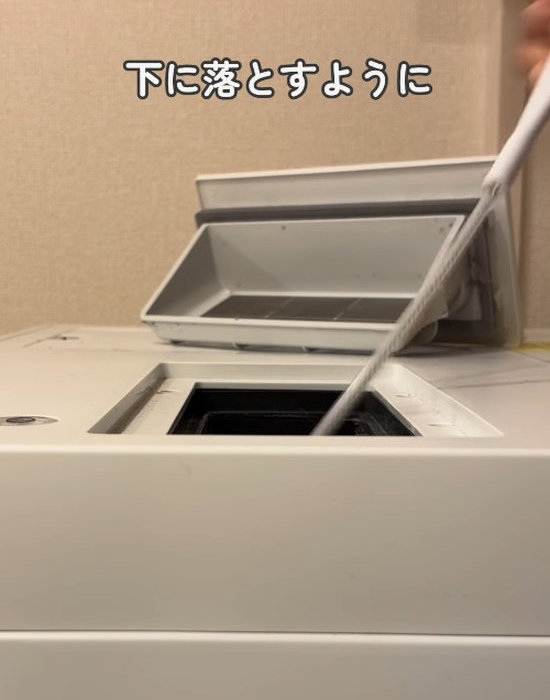 ブラシを動かしている様子