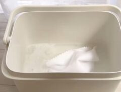 カゴに入った水と雑巾