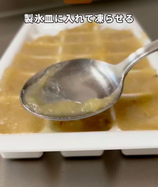 製氷器に入れたタマネギ