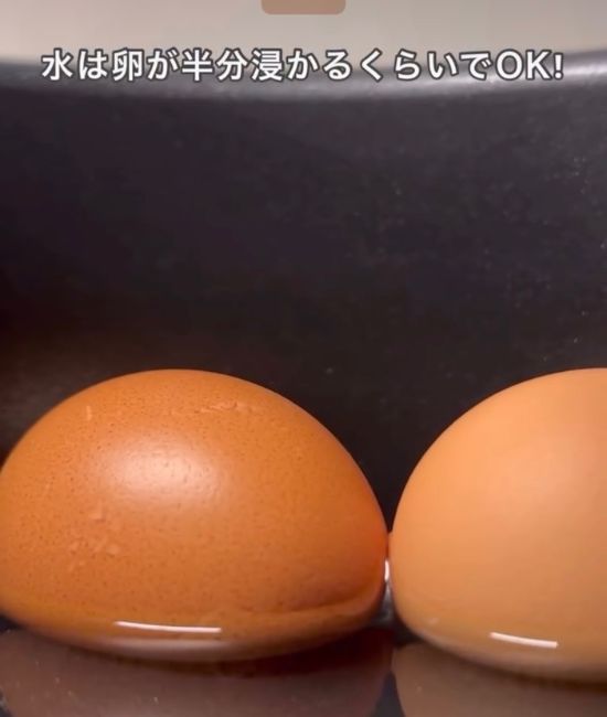水に浸る卵