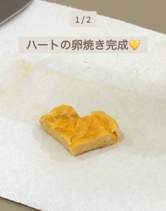 ハートの形の卵焼き