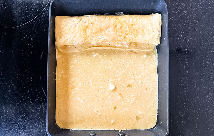 豆腐入り卵焼きを作る写真