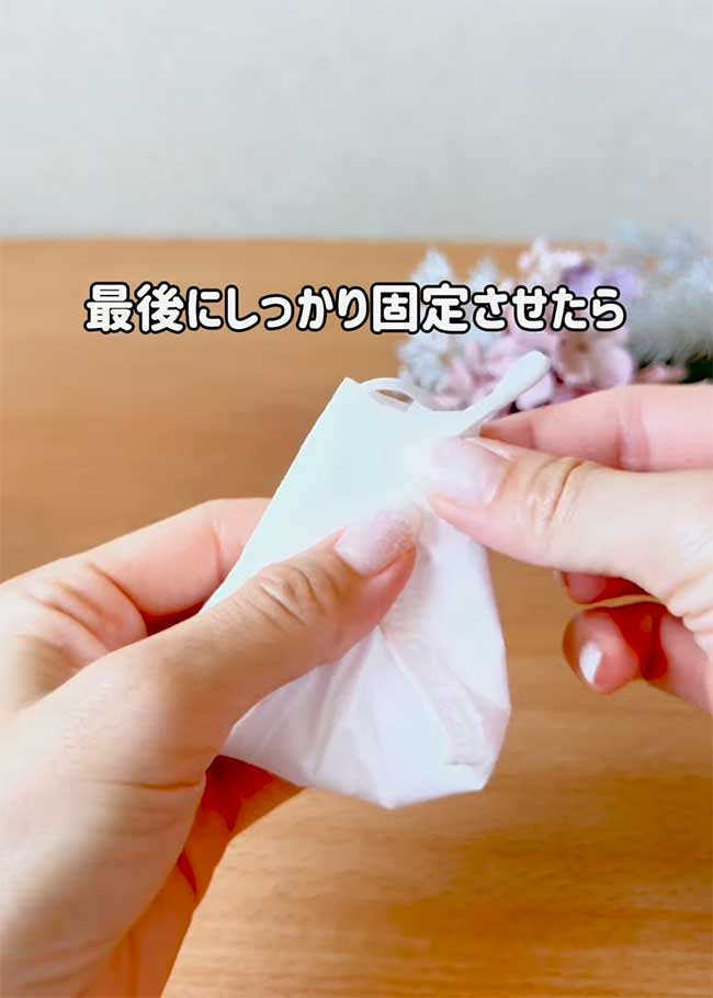 マスクを使った乾燥材の作り方