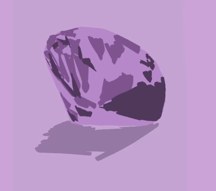 宝石の大まかな部分を描いていく
