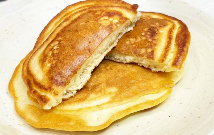 『水だけでもちもちホットケーキ』の完成写真