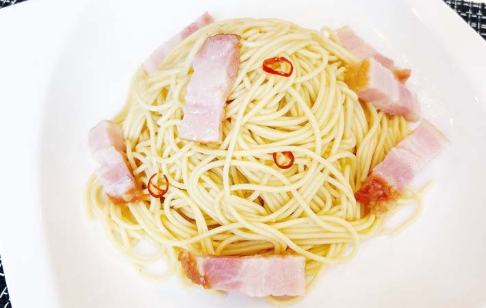 パスタが固まらずに調理した写真