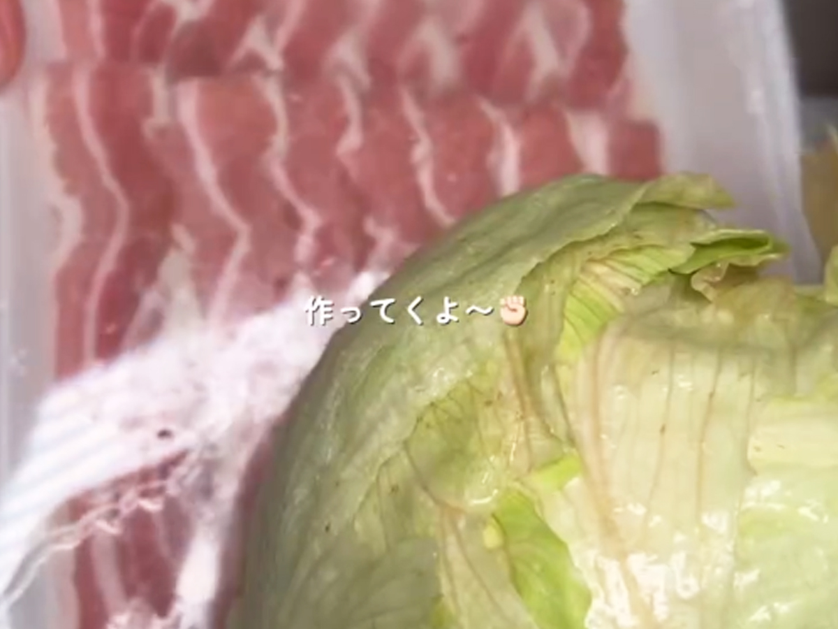 レタスロール作りの写真