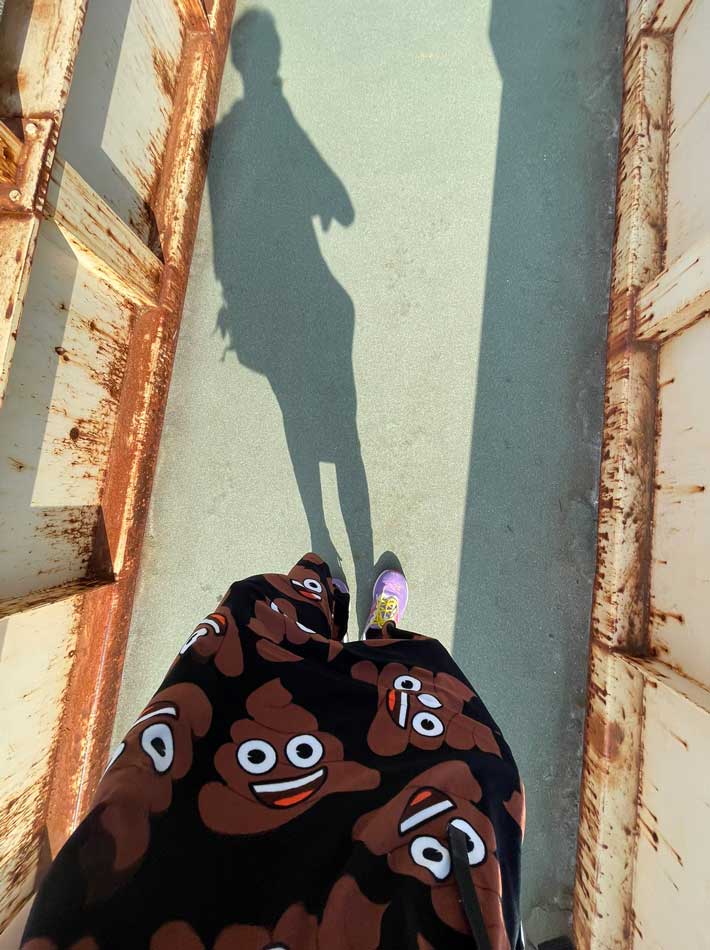 変な柄のズボン