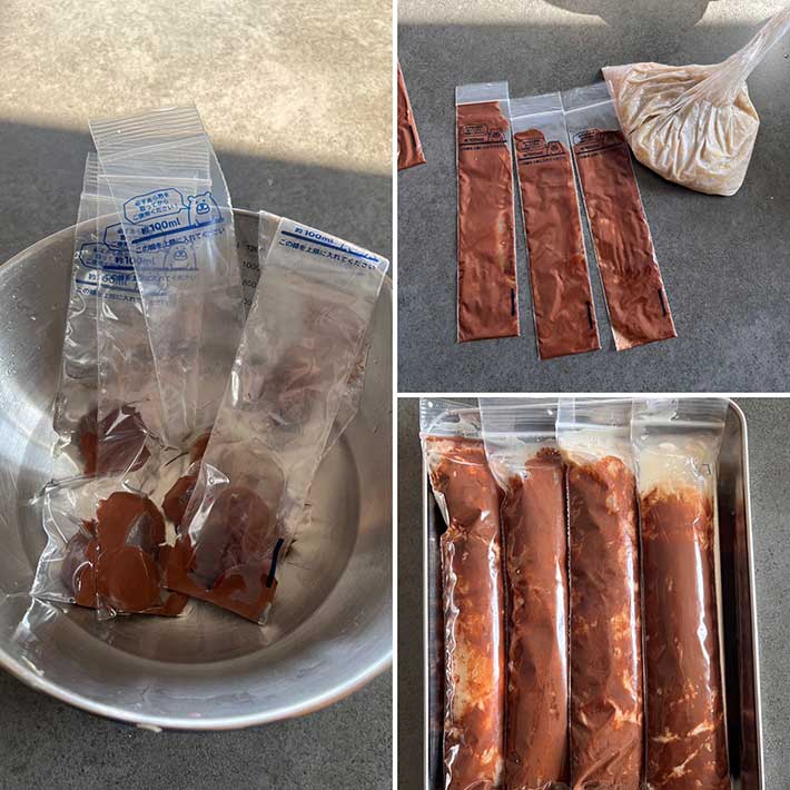 製菓用チャック袋スイーツ棒を使っている写真