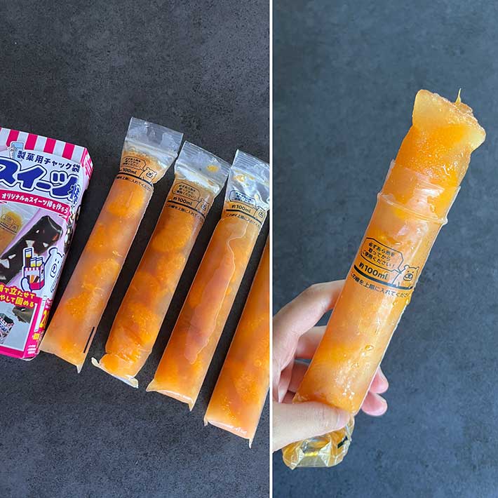 製菓用チャック袋スイーツ棒を使っている写真