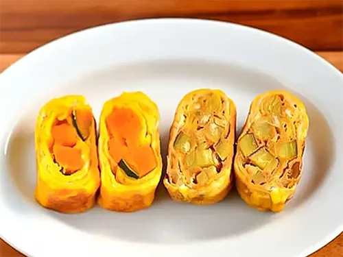 カボチャとサツマイモの玉子焼きの写真(撮影:小泉明代)