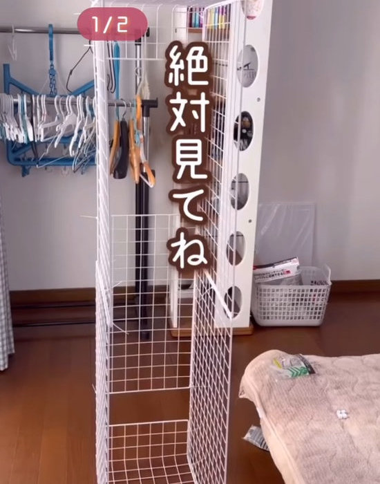 ワイヤーネットで作ったラック