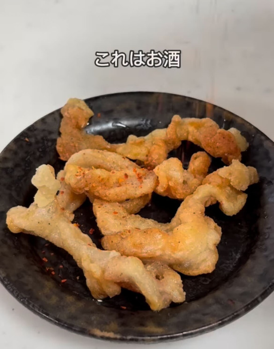 ささみのスジで作ったおつまみ
