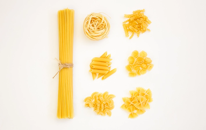 パスタの長さにはさまざまな種類がある
