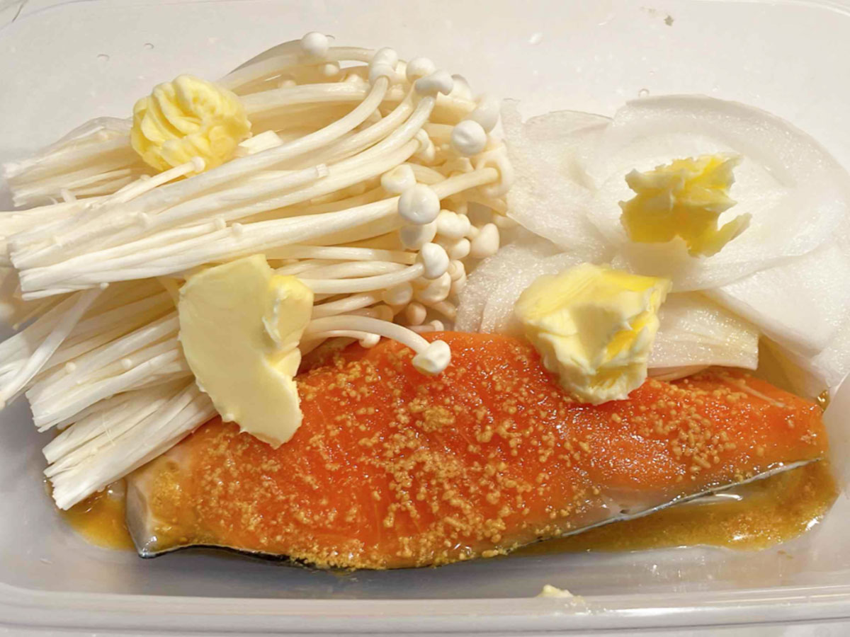 鮭のレンジ蒸し