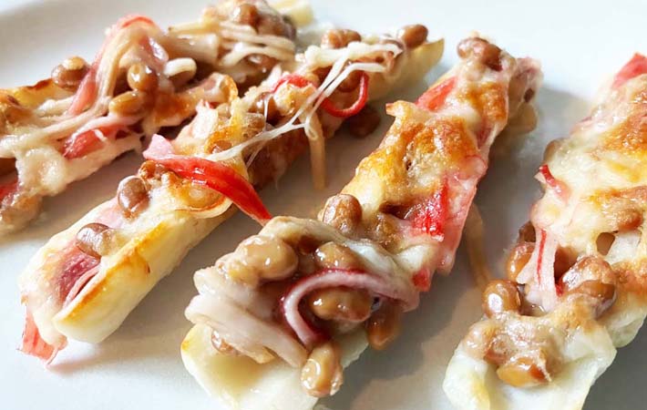 『ちくわの納豆チーズ焼き』の完成写真